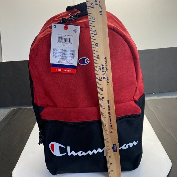 Champion 15” Backpack Black/Red cript Logo,Laptop Sleeve,Padded Straps‎ New - Picture 6 of 13